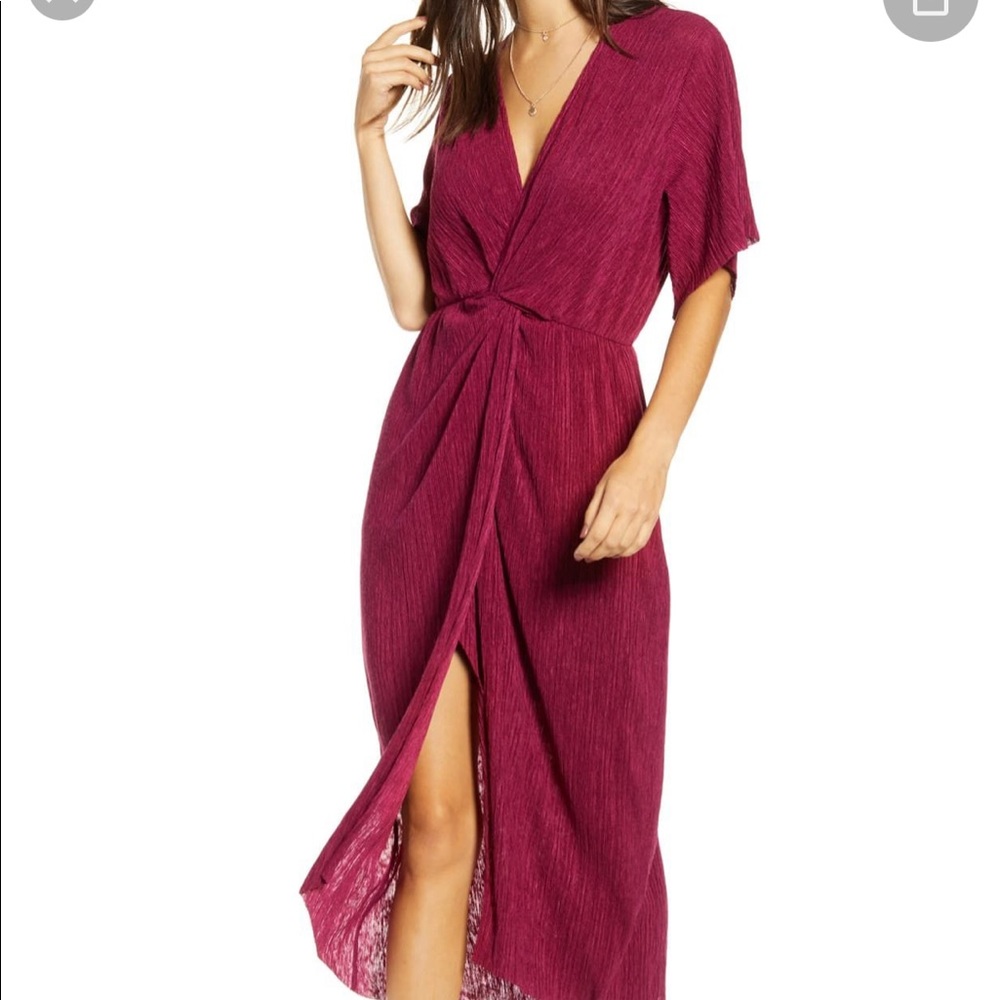AllinFavor Dolman Plissé Midi Dress- Purple Potion